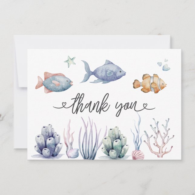 Agradecimento para Chá de Bebê de Aquarela Debaixo (Frente)
