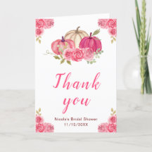 Agradecimento para Chá de Noiva com Abóboras Rosa 