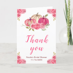 Agradecimento para Chá de Noiva com Abóboras Rosa