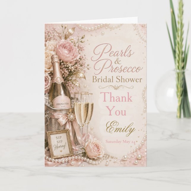 Agradecimento para Chá de Noiva Pérolas & Prosecco (Frente)