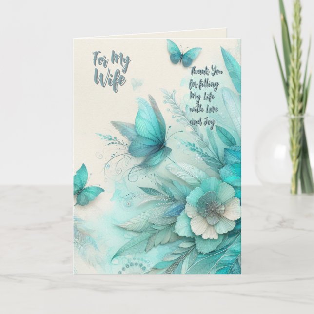 Agradecimento Para o meu Cartão de Aniversário da Esposa (Frente)