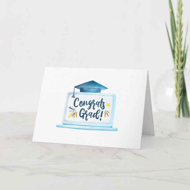 Agradecimento Parabéns Formando Cartão de Graduação de Escola Vi (Frente)