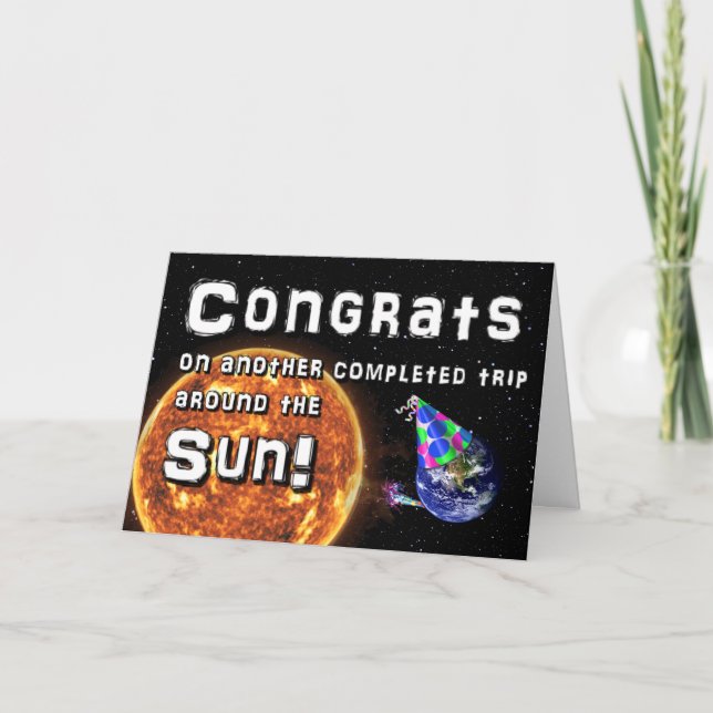 Agradecimento "Parabéns por outra viagem completa" Cartão de Ani (Frente)