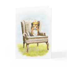 Parabéns Sheltie Princesa Pup Cartão de Aniversári