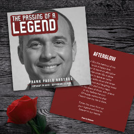 Agradecimento Passagem funerária de um cartão poema vermelho-esc