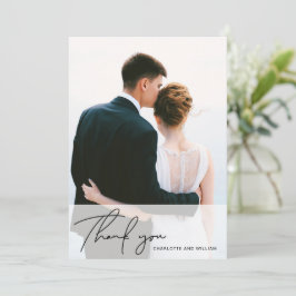 Agradecimento Pearl White Opaque | Obrigado Cartão De Casamento