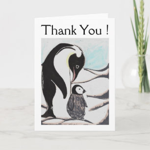 Agradecimento Penguins Obrigado Cartão de Saudação