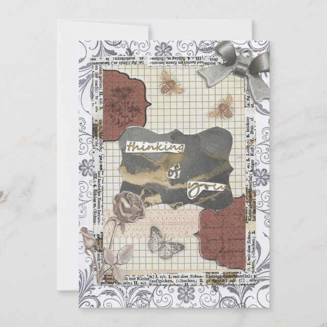 Agradecimento Pensando em seu cartão de saudação pensado (Frente)