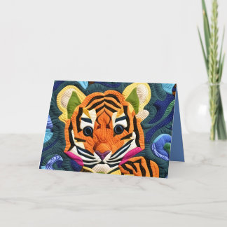 Agradecimento Pequeno Cubo De Tigre Como Cartão De Aniversário D