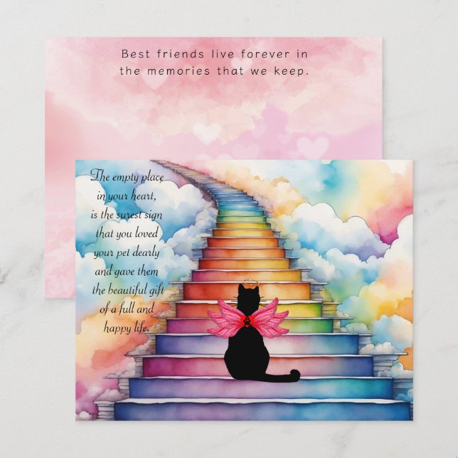 Agradecimento Perda de um Cartão de Saudação de Simpatia Pet Cat (Frente/Verso)