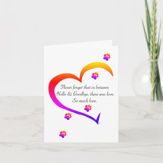 Agradecimento Perda de um Cartão de Saudação Pet Sympathy (Frente)