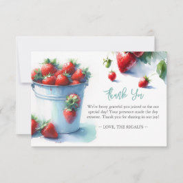 Agradecimento Personalizado de Morango em Aquarela