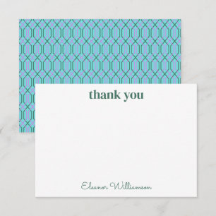 Agradecimento Personalizado Vintage Azul Verde par