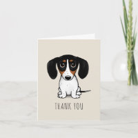 Piebald Dachshund Obrigado Cartão De Saudação Pers