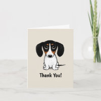 Piebald Dachshund Obrigado Cartão De Saudação Pers