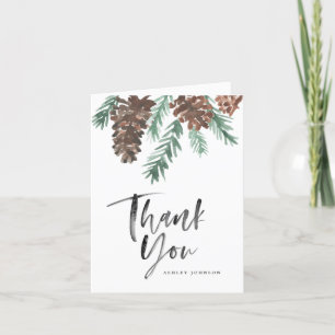 Agradecimento Pinecone Obrigado Cartão Dobrado do Script de Pinc