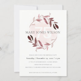 AGRADECIMENTO PINK BLUSH FOLIAGE WREATH QUALQUER CARTÃO DE ANIVE