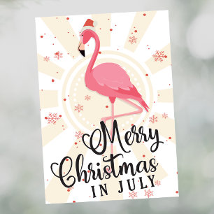 Agradecimento Pink Flamingo Christmas — Cartão de Saudação de Ju
