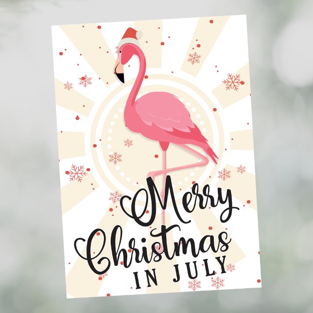 Agradecimento Pink Flamingo Christmas — Cartão de Saudação de Ju (Criador carregado)