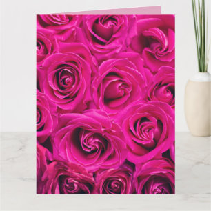 AGRADECIMENTO PINK ROSES GRANDE CARTÃO DE GANHOS DE ANIVERSÁRIO