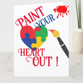 Agradecimento Pinta seu Cartão de Saída do Coração