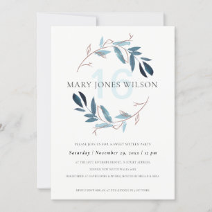 AGRADECIMENTO PLACA DE FOLIAGEM DE PINCO AZUL DOCE 16 CARTÃO DE