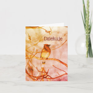 Agradecimento Polonês Obrigado Cartão de Arte Natural Dziekuje
