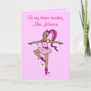 Agradecimento Professor de dança Obrigado Cartão Personalizável