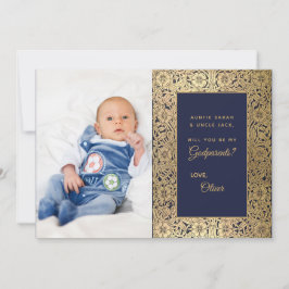 Agradecimento Proposta de Padrinho Elegante Cartão Fotográfico D