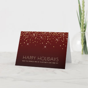 Agradecimento Red Dourado Business Obrigado Cartão de Natal