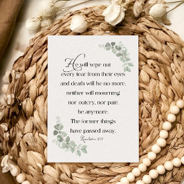 Agradecimento Revelações Cartão de condolências 21:4