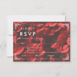 Agradecimento Rosa Romântica | Cartão de RSVP Floral Elegante Ed