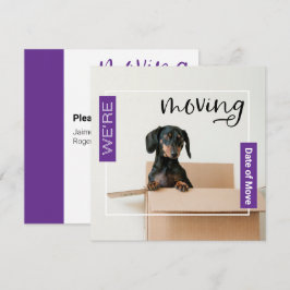 Agradecimento Roxo Estamos Movendo Cão de Dachshund no Cartão