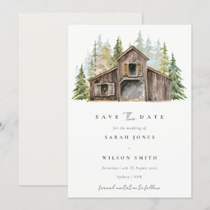 Agradecimento Rustic Pine Forest Barnyard Salve O Cartão De Data