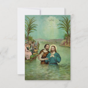 Agradecimento Sagrado Batismo de Jesus Cartão Santo Fé Arte