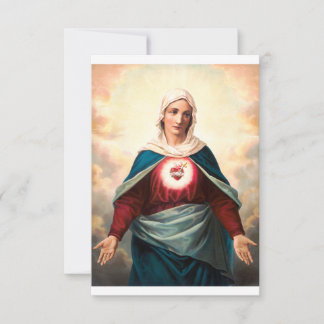 Agradecimento Sagrado Coração de Maria Cartão Santo | Ave Maria