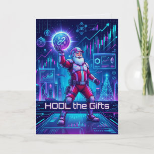 Agradecimento Segure O Presente Cartão de Natal Cripto Moeda Por