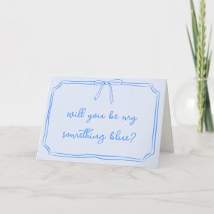 Agradecimento Seja Meu Cartão De Proposta De Bridesmaid Azul