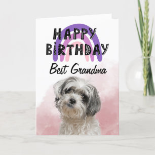 Agradecimento Shih Tzu Melhor Avó Cartão de Aniversário Personal