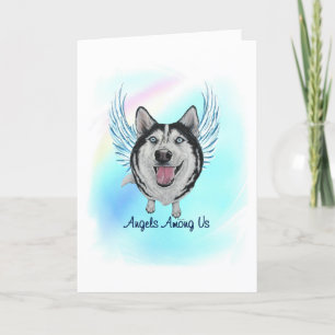 Agradecimento Siberian Husky Angel Dog Pet Loss Cartão de condol
