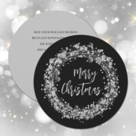 Agradecimento Silver Stars Feliz Cartão de Saudação de Natal