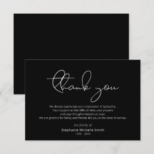 Agradecimento Simpatia moderna de script Obrigado Cartão Funera