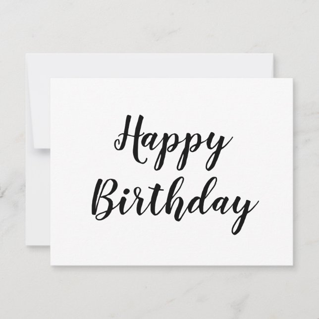 Agradecimento simples cartão de aniversário feliz mínimo (Frente)
