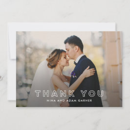 Agradecimento Simples Casamento De Contorno Obrigado Cartão com