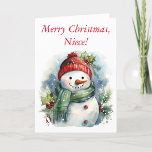 AGRADECIMENTO SNOWMAN DESEJA UM CARTÃO DE NATAL DA NIECE