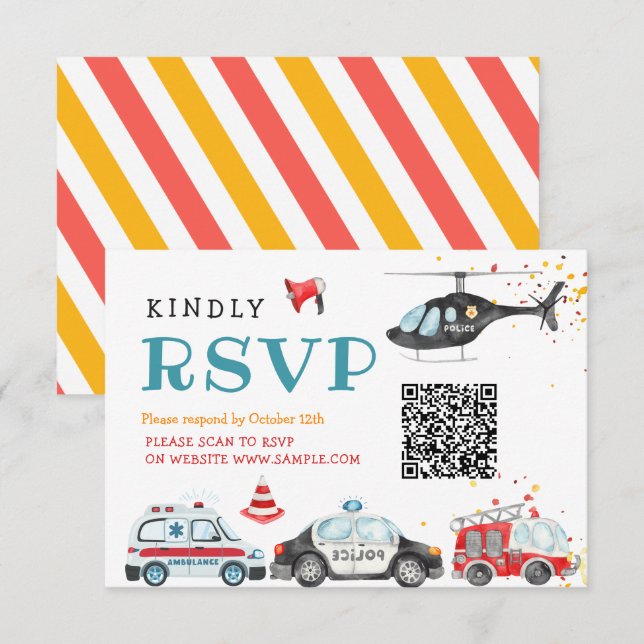 Agradecimento Soe o alarme Pegue a sua engrenagem Cartão Rsvp de (Frente/Verso)