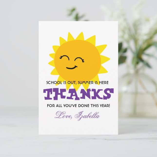 Agradecimento Sunshine, Apreciação dos Professores (Em pé/Frente)