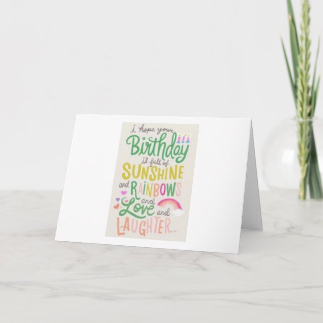 Agradecimento Sunshine, Arco-Íris, Cartão de Aniversário de Amor (Frente)