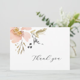 Agradecimento Sweet Floral Watercolor Obrigado Cartão De Casamen