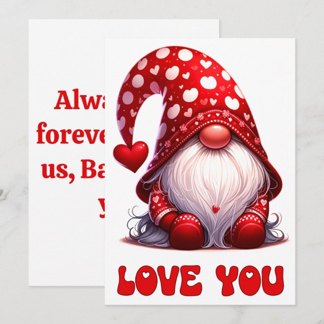 Agradecimento Te Amo - Cartão de Dia de os namorados (Frente/Verso)